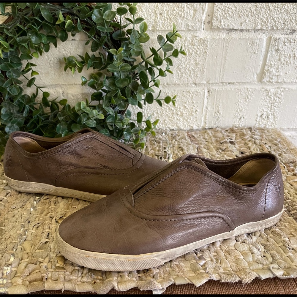 Frye Tan Leather Casual Sneakers